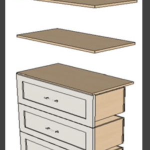 3 DRAWER / 2 SHELF