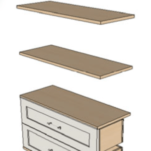 T / 2 DRAWER / 2 SHELF